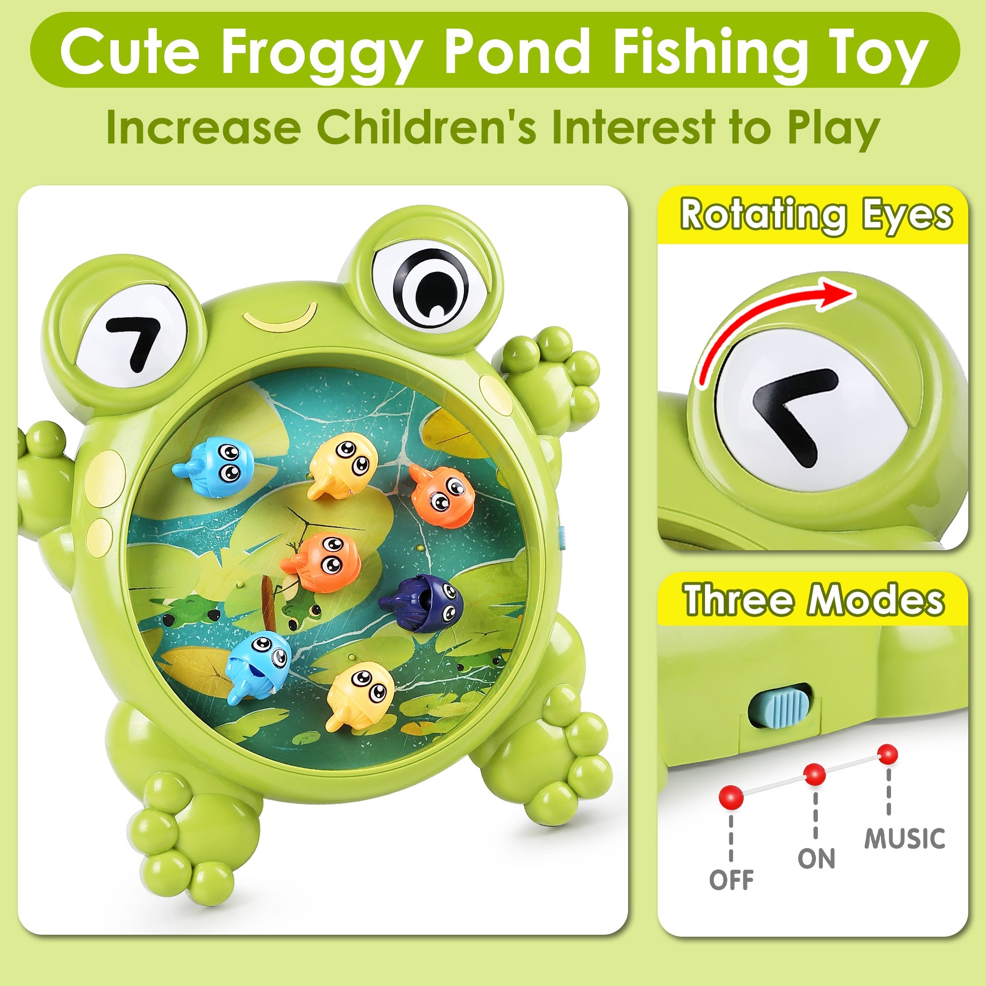 Fidtoy Jeu de Pêche à la Grenouille pour Enfants de 3 Ans et Plus