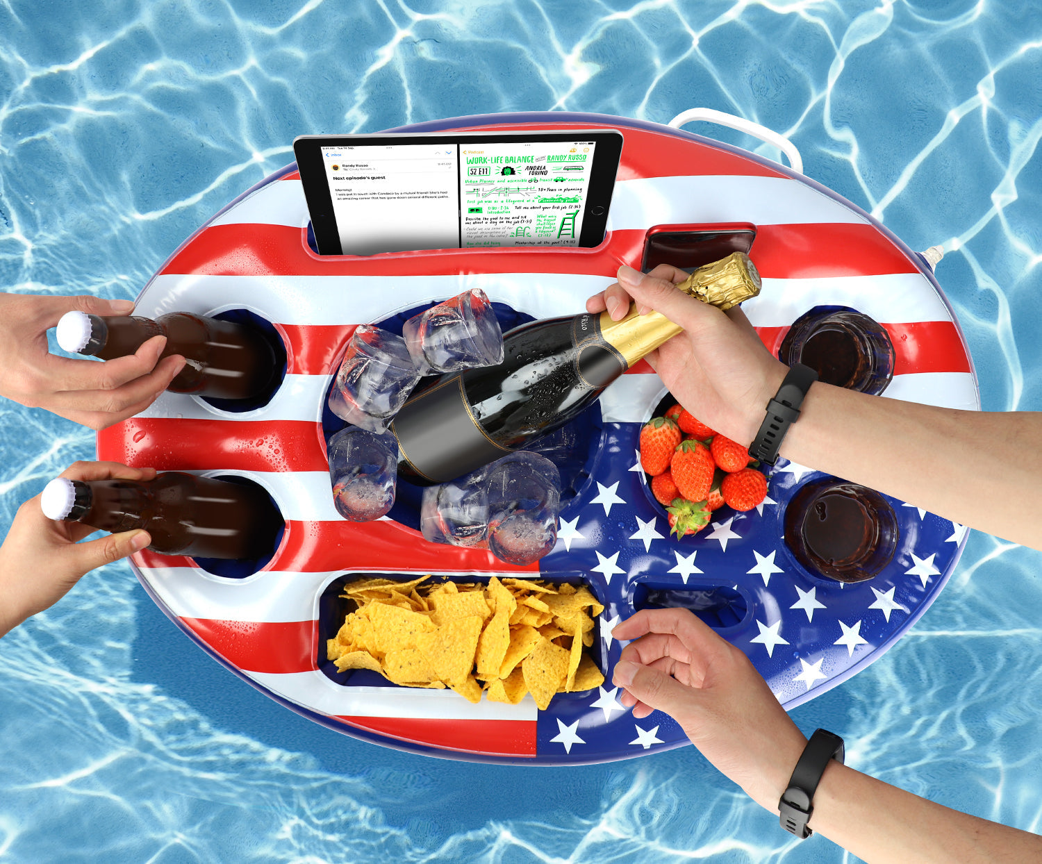 Fidtoy Floating Drink Holder for Pool Parties with 10 Holders