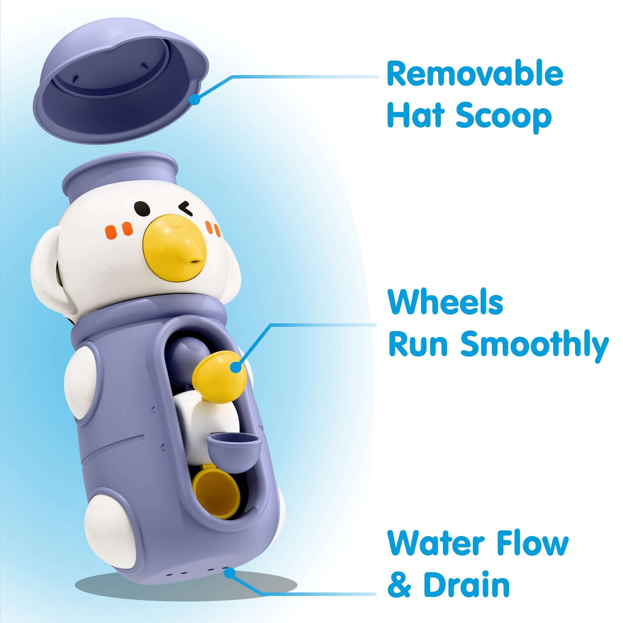 Fidtoy Duck Bath Toy Set with Water Spinner