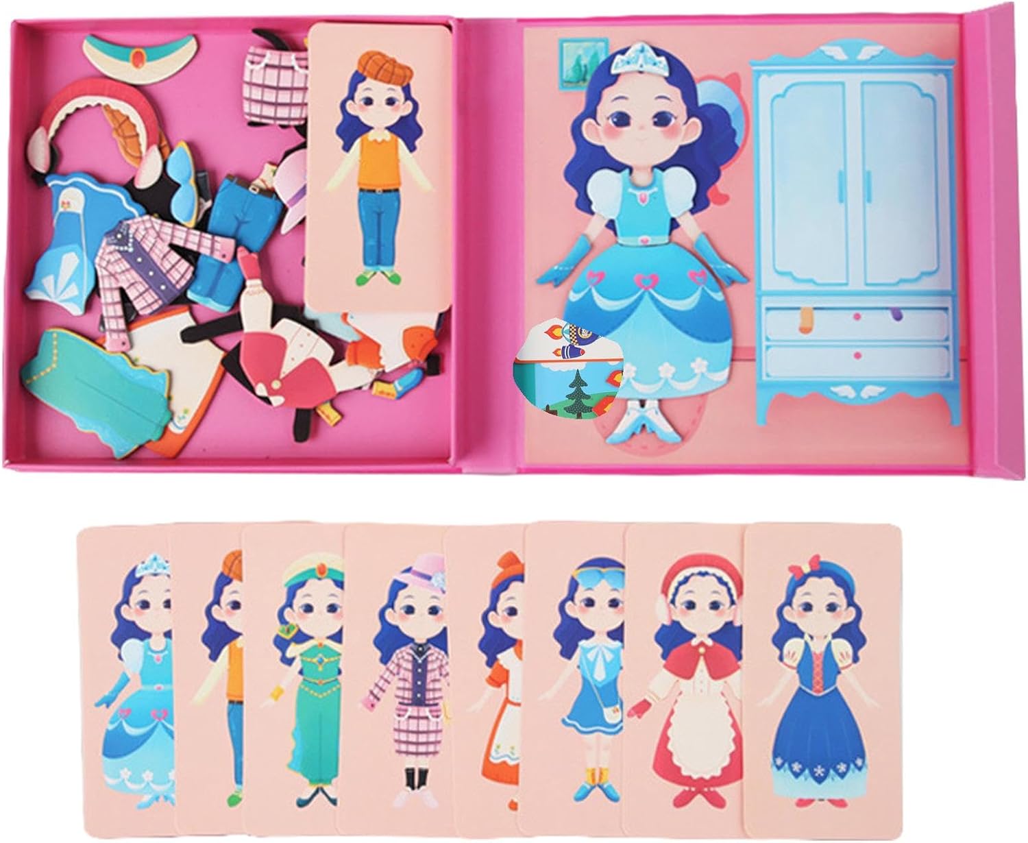 Tableau magnétique de puzzle "Fille change de vêtements" - 841