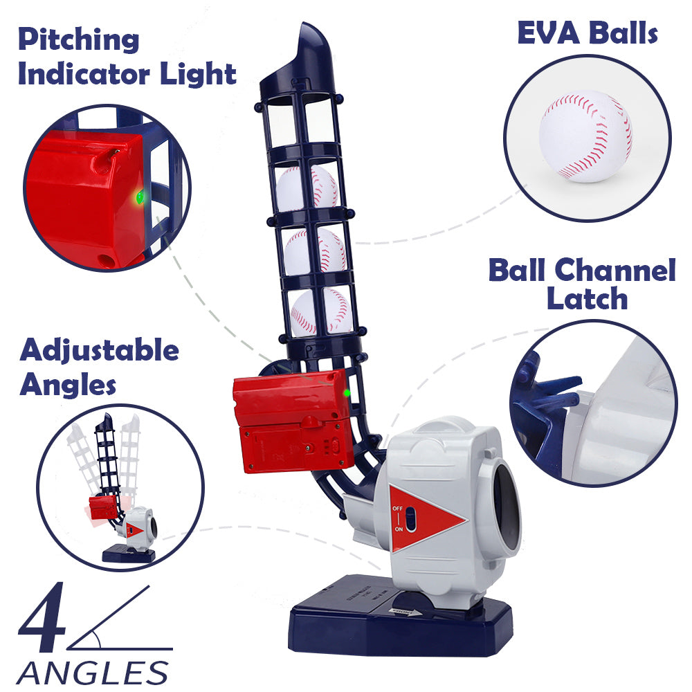 Set de lanzamiento de béisbol y tenis Fidtoy 2 en 1 con control remoto