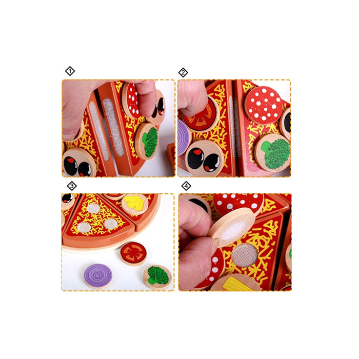 Wooden Pizza Play Set- Fine motor skills toys