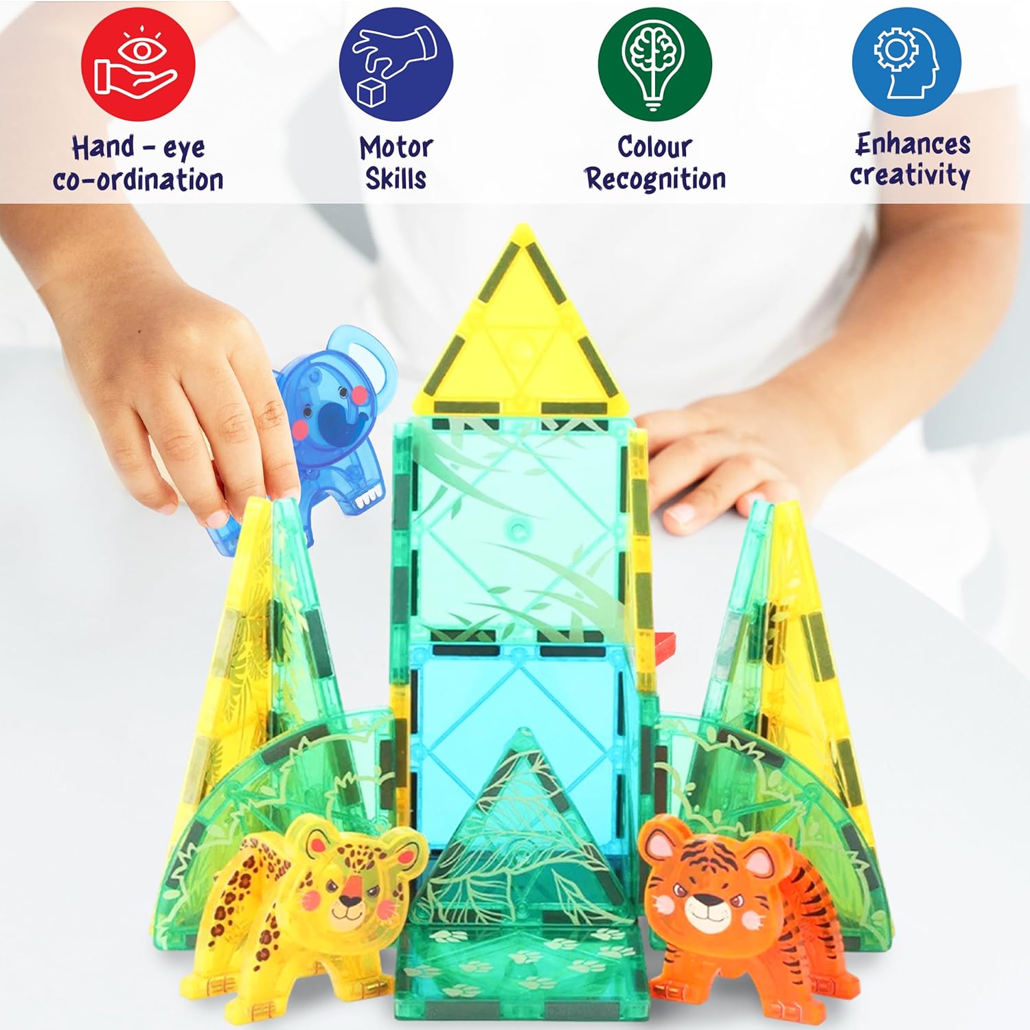 STEM Magnetic Tiles Construction Dinosaur Park Blocks - 14A