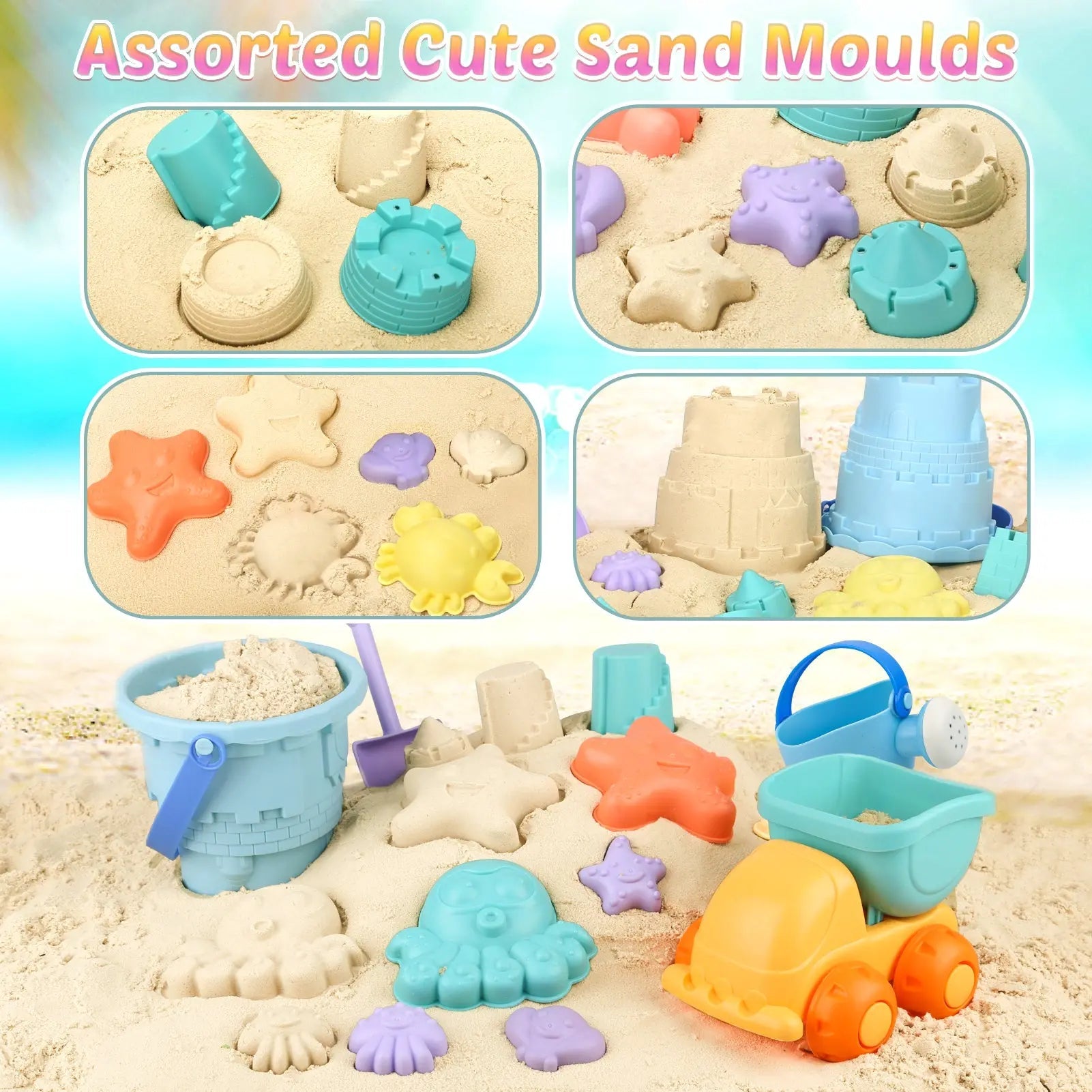 Beginner Sand Toys Set with Soft Tools and Fun Molds