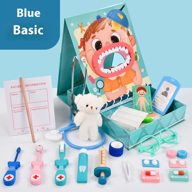 Wooden Children's Simulation Dentist Suit Play House Medical Toys