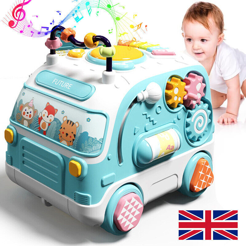 Fidtoy Musical Activity Bus Toy with Lights and Sounds