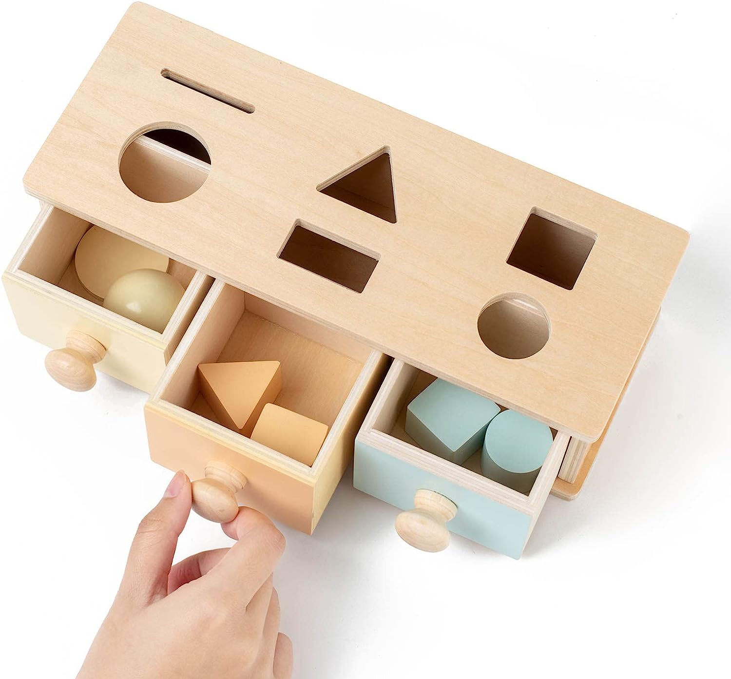 Shape Sorter and Object Permanence Montessori Box - 002