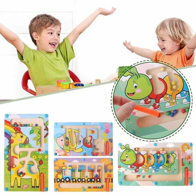 Wooden Magnetic Learning Maze Color Matching Board - 332