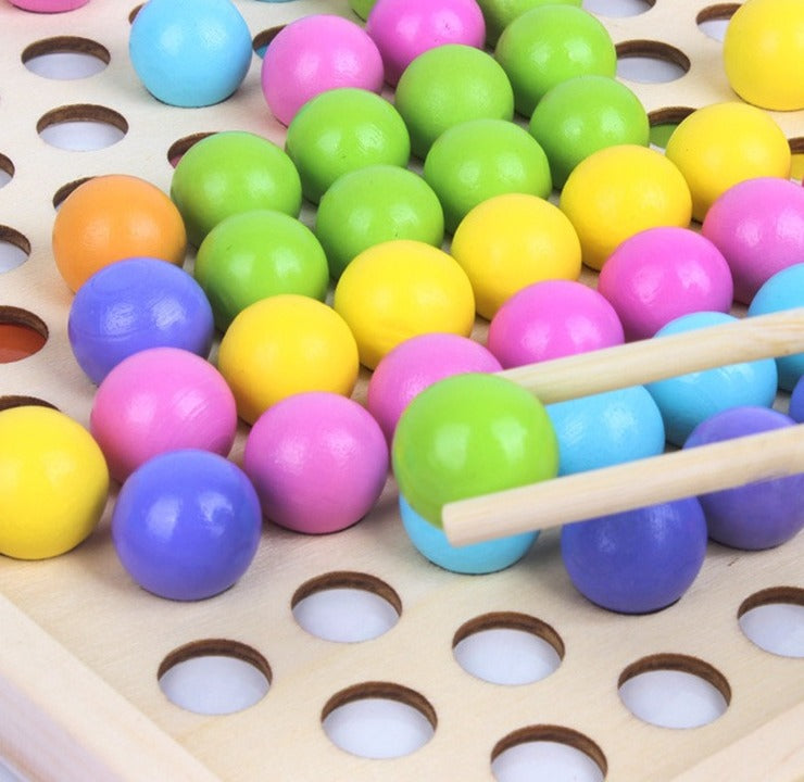 2 in 1 Montessori Beaded Memory Wooden Game - 180