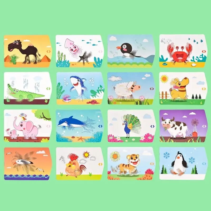 3D Magic Screen Animals Learning Flashcards - 16 Cards