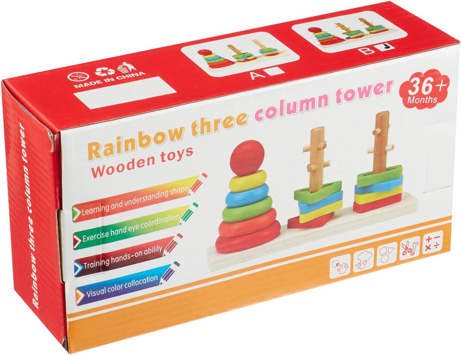 Rainbow Three Column Shapes Tower - 744