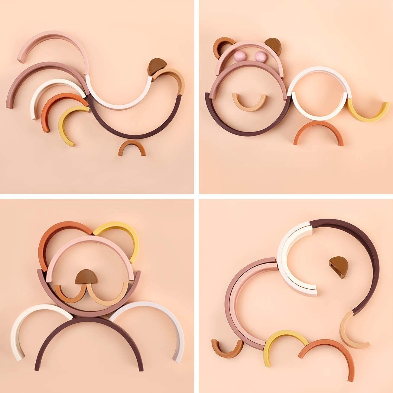 Wooden Colorful Stacking Blocks - 10 Pieces - 942