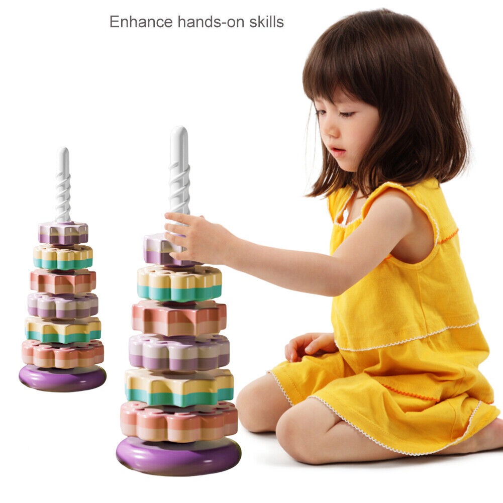 Spin Again Sensory Stacking Tower Pastel Colors - Y20