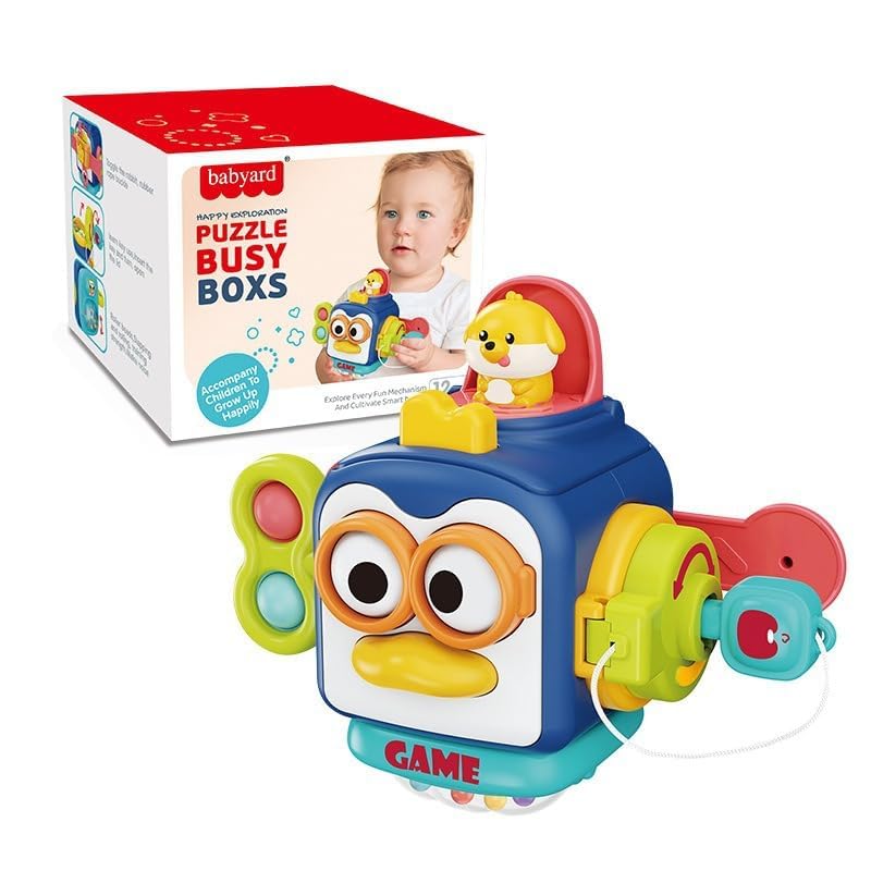 Fidtoy Penguin Travel Activity Cube Toy for Babies