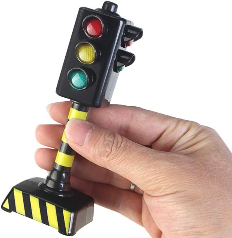STOBOK 2Pcs Traffic Light Toy for Kids, Mini Traffic Signal Light Model, Realistic Road Scene for Children Learning Rules Educational Toy