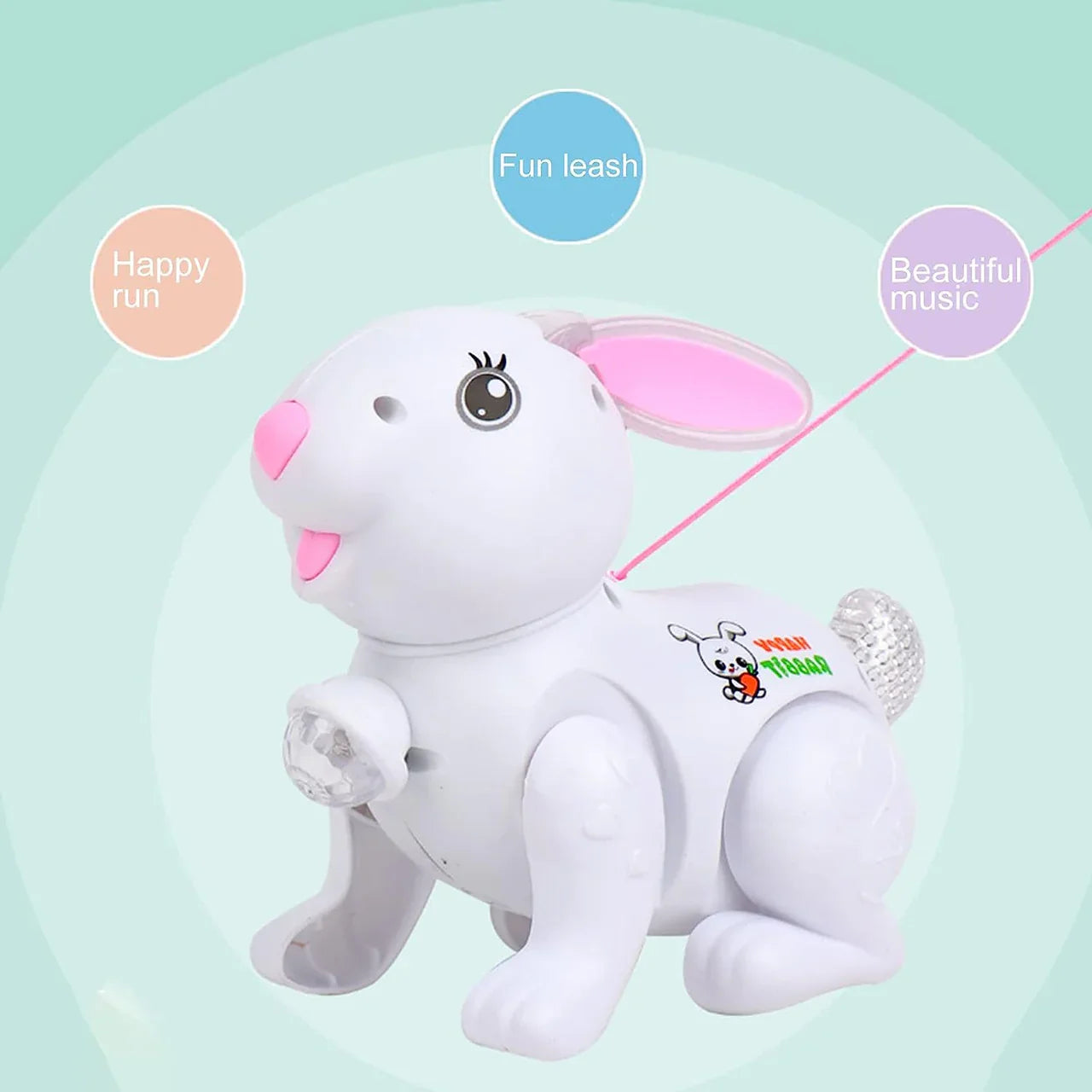 Fidtoy Musical Rabbit Toy with Lights Sounds and Jumping Action