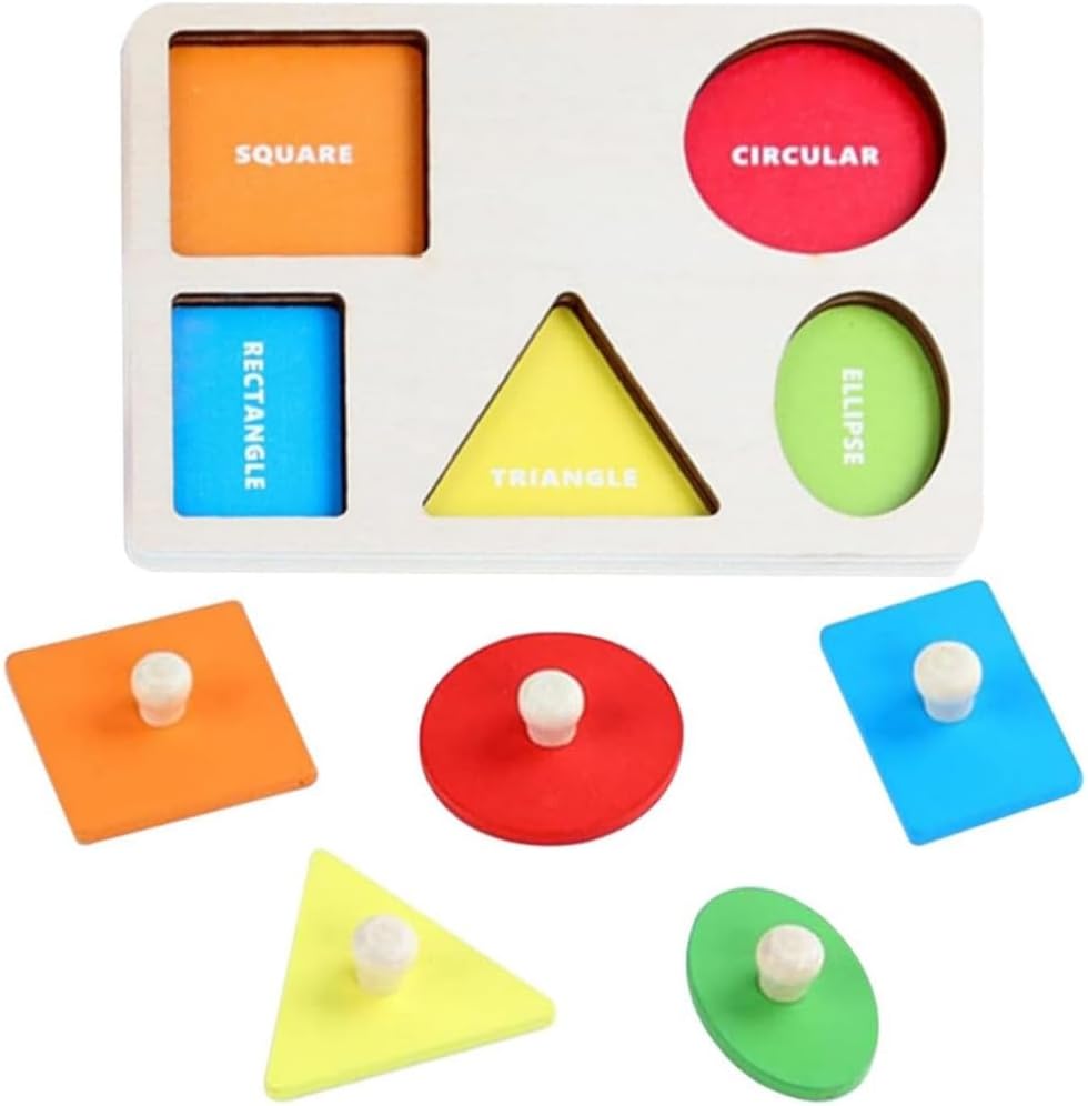 Geometric Wooden Puzzle, Educational Puzzle, Molding Puzzle, For Ages 6 and Up, Color Recognition, Shape Recognition, Early Education, Promoting Parent-child Interaction, Children, Toy, Birthday Gift