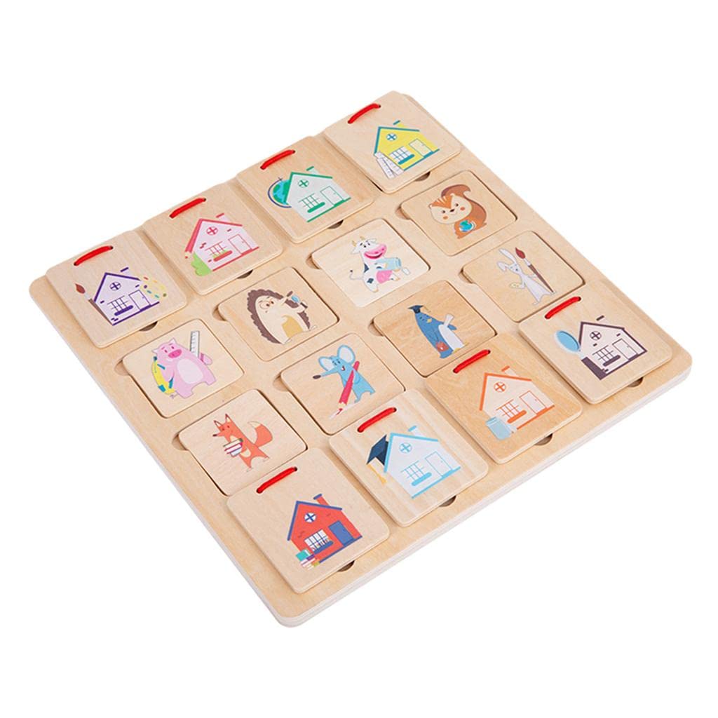 Enakshi® Matching Puzzles Wood Craft Toys Finding House Montessori for Toddlers|Baby | Toys for Baby | Developmental Baby Toys