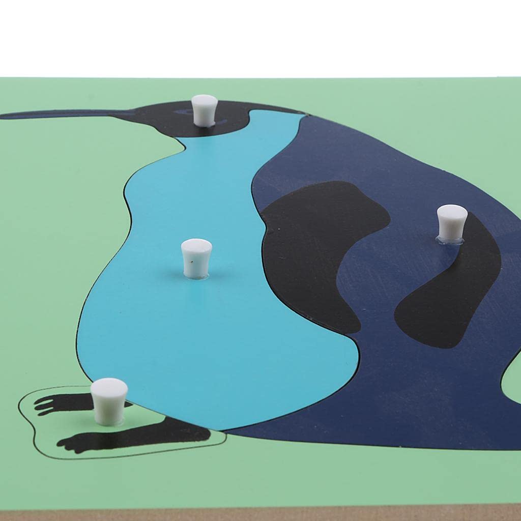 Montessori Wooden Animals Jigsaw Puzzle Panel Kids Baby Toys Penguin