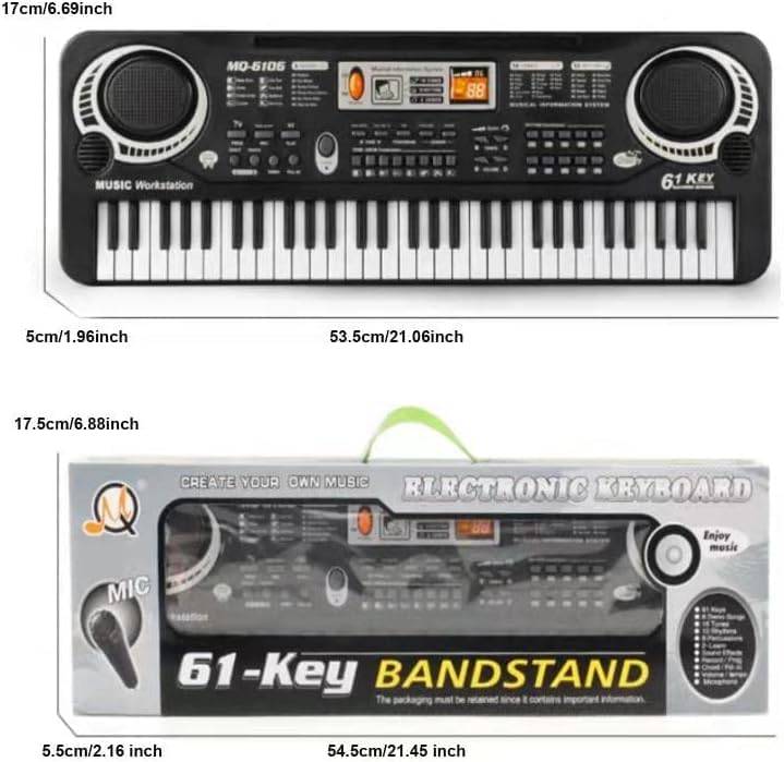 Fidtoy 61-Key Musical Piano Keyboard with Microphone for Kids Beginner Electronic Piano Toy