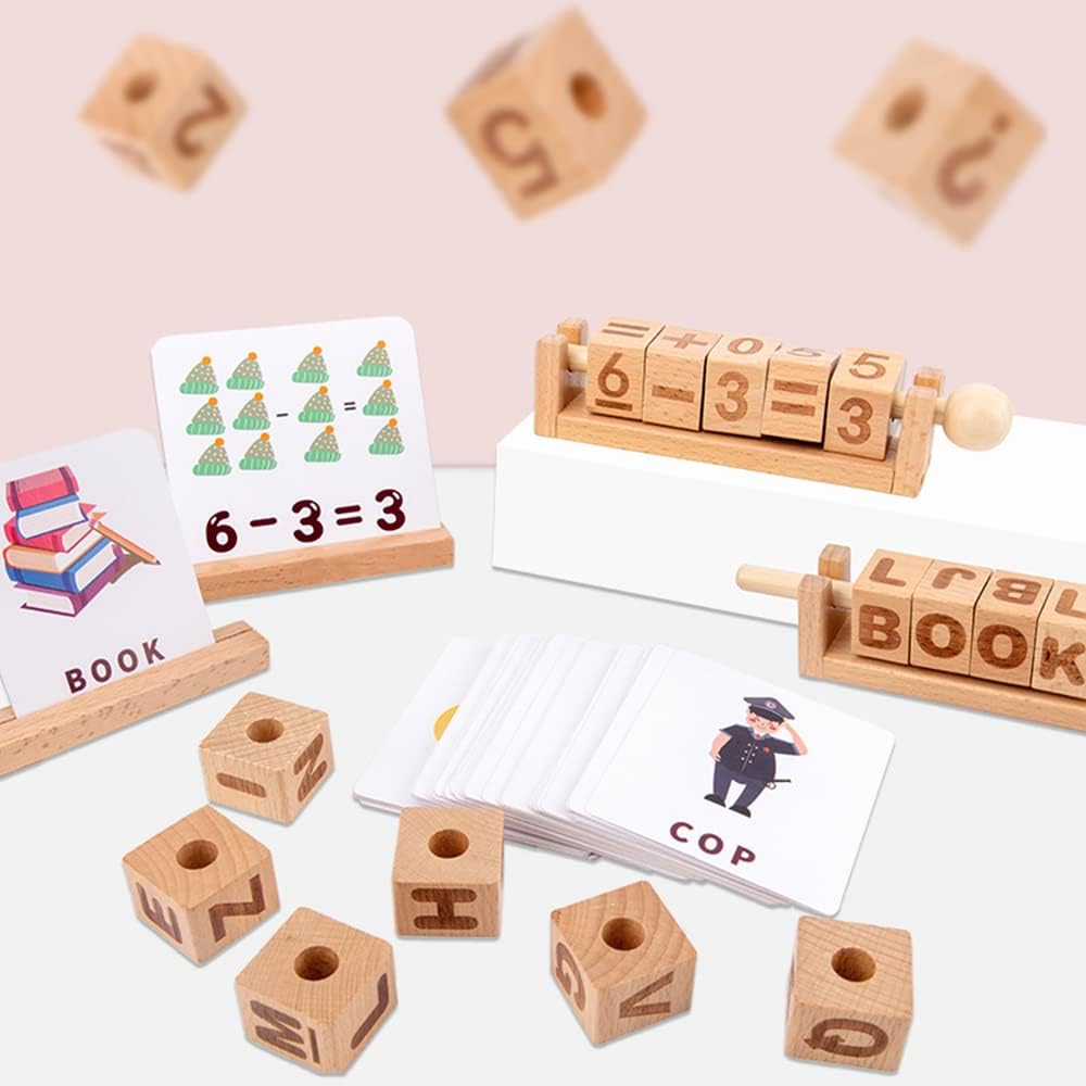 Fidtoy Wooden Spelling Matching Game for Kids