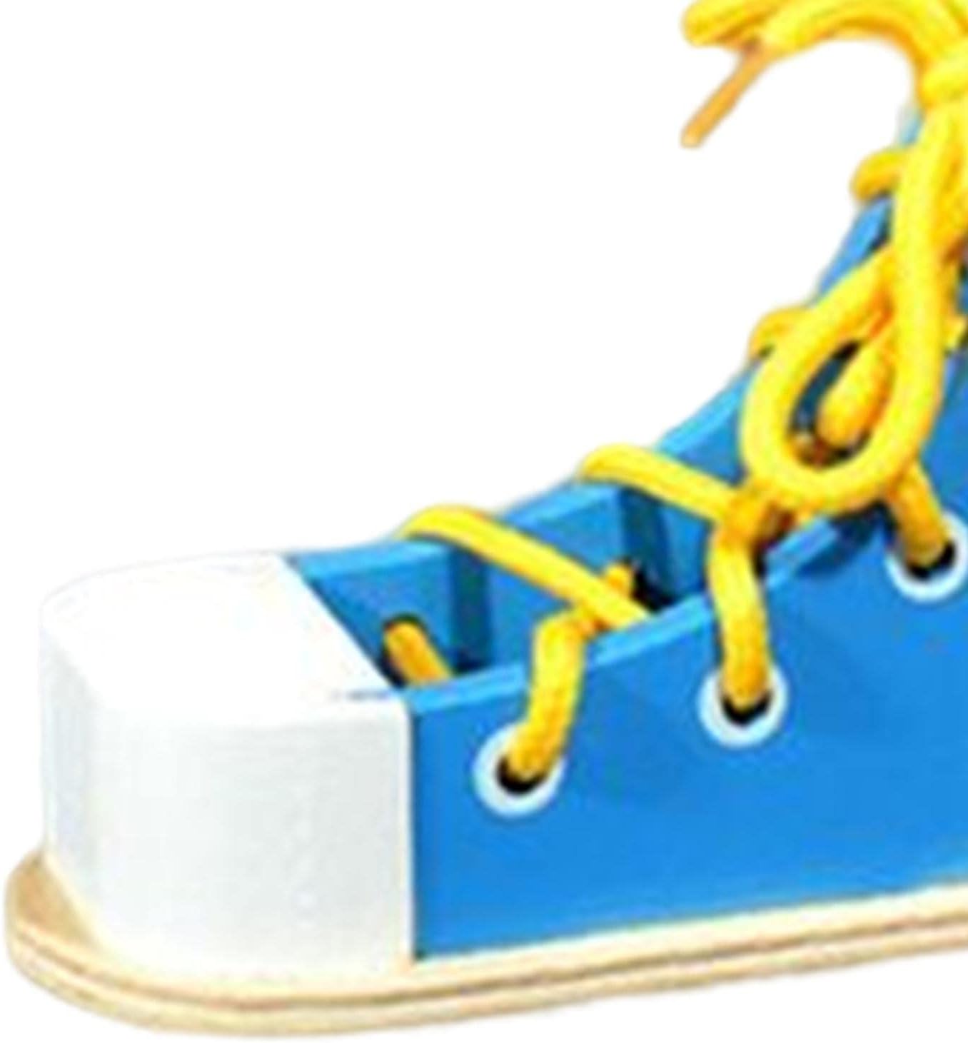 Lacing Shoe Toy for Children to Learn Tying Techniques, Blue