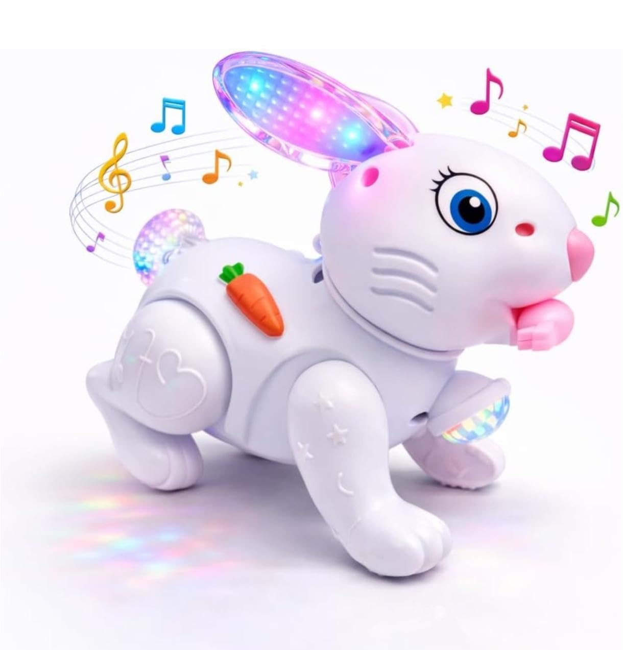Fidtoy Musical Rabbit Toy with Lights Sounds and Jumping Action