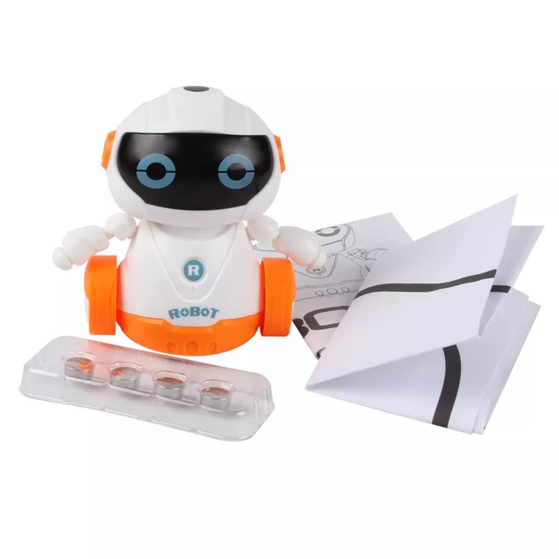 Fidtoy Smart Line Following Robot Play Set for Kids Ages 3+, Plastic Optical Sensor Robot Car with Pen, STEM Route Drawing Science Toy for Coding-Style Thinking and Engineering Play