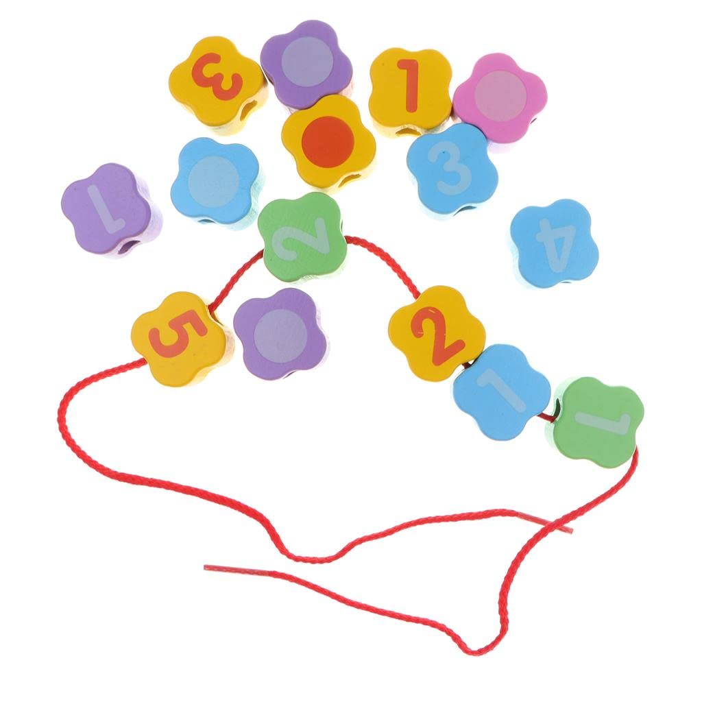 Fidtoy Ensemble de Blocs d'Équilibre et de Perles à Enfiler en Bois pour Enfants