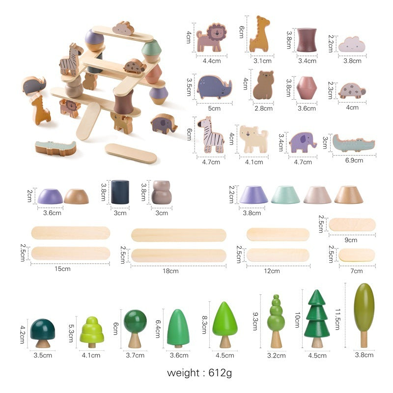 Children's Solid Wood Jenga Early Education Cognitive Toys