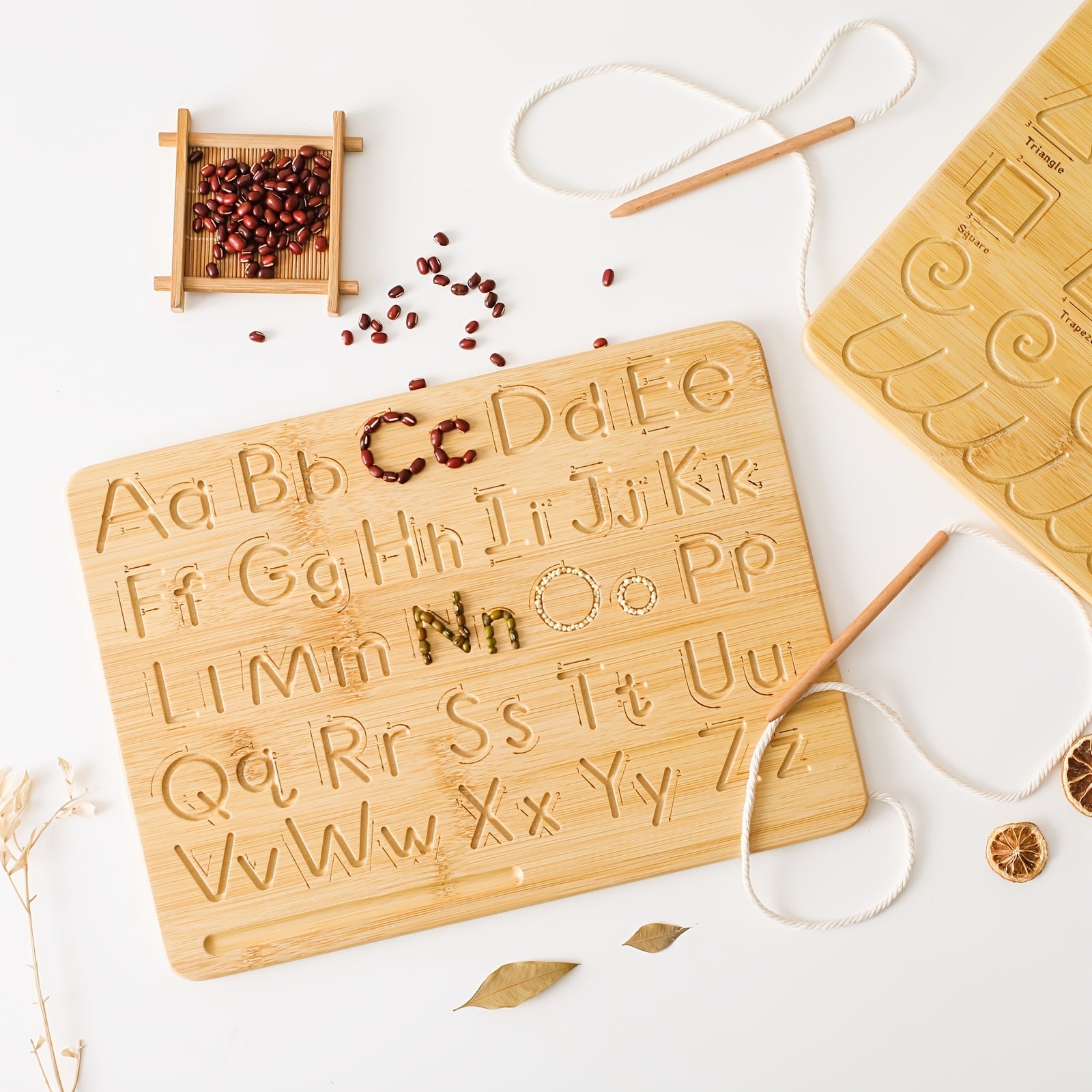 Fidtoy Wooden Alphabet & Number Learning Board | Montessori Learning & Counting Toy for Kids 3+