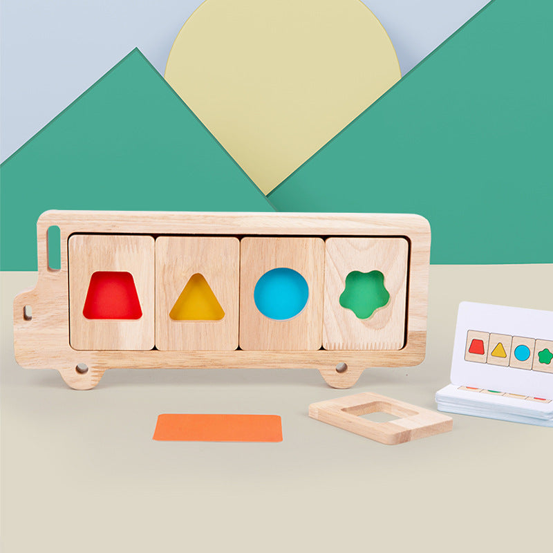 Fidtoy Wooden Shape and Number Learning Board – Montessori Toy for Toddlers 0-3