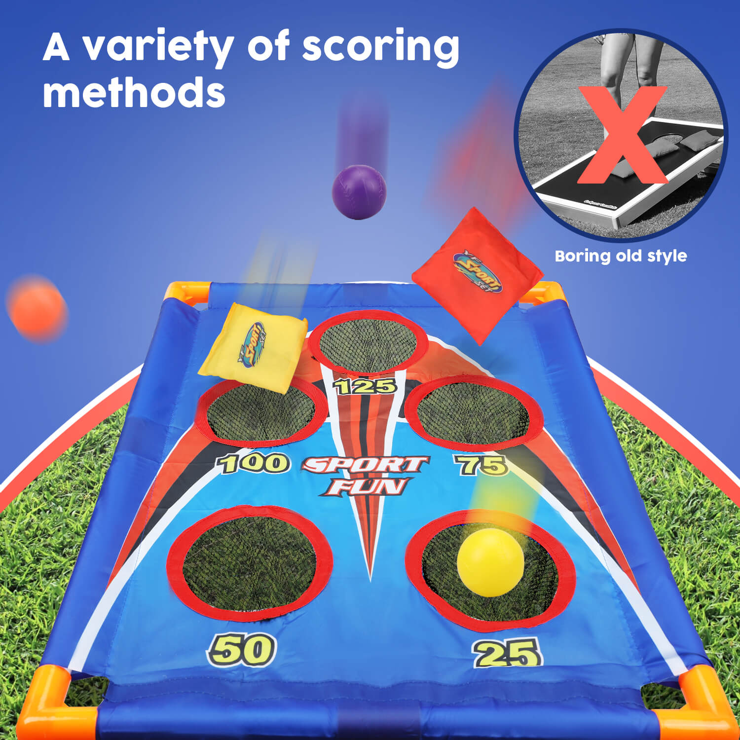 5 Holes Cornhole Game