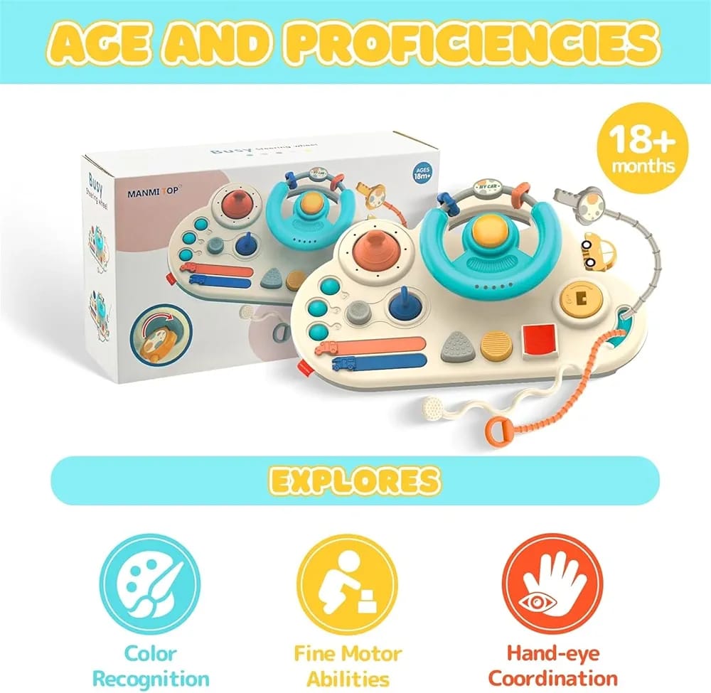 Busy Activity Steering Wheel Baby Pull String Toy - 583