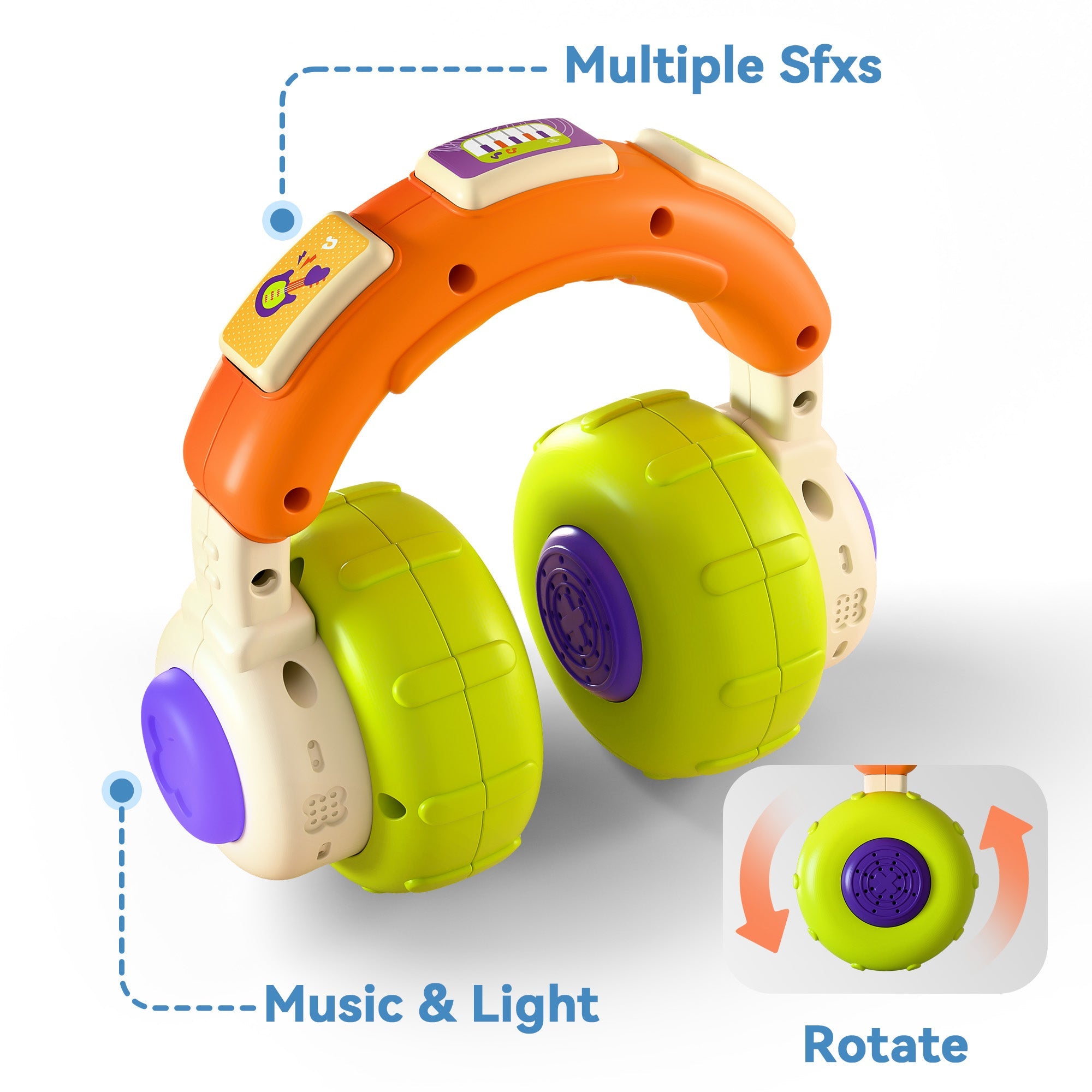 Baby Musical Toy 6-12 Month, Infant Pretend Headphone & Mouse