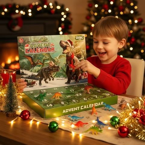Dinosaur Advent Calendar for Kids – 24-Day Christmas Countdown with Surprise Dino Toys