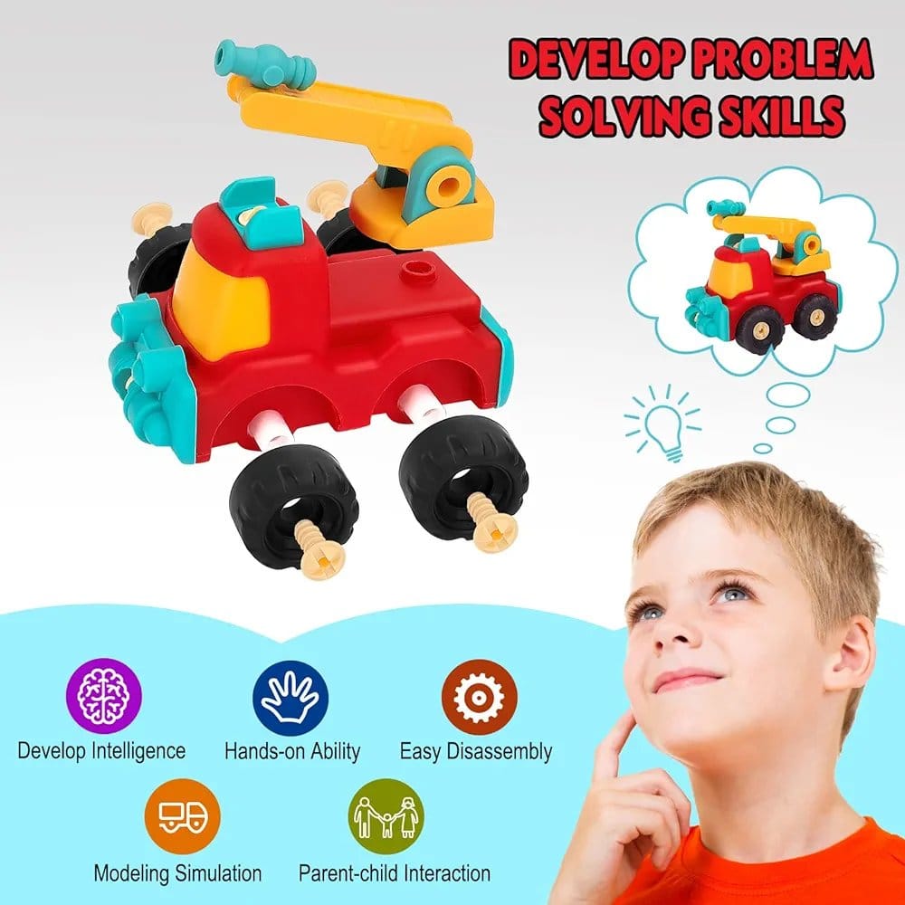 Set of 2 DIY Assemble Vehicle Playset Random Vehicle - 82G