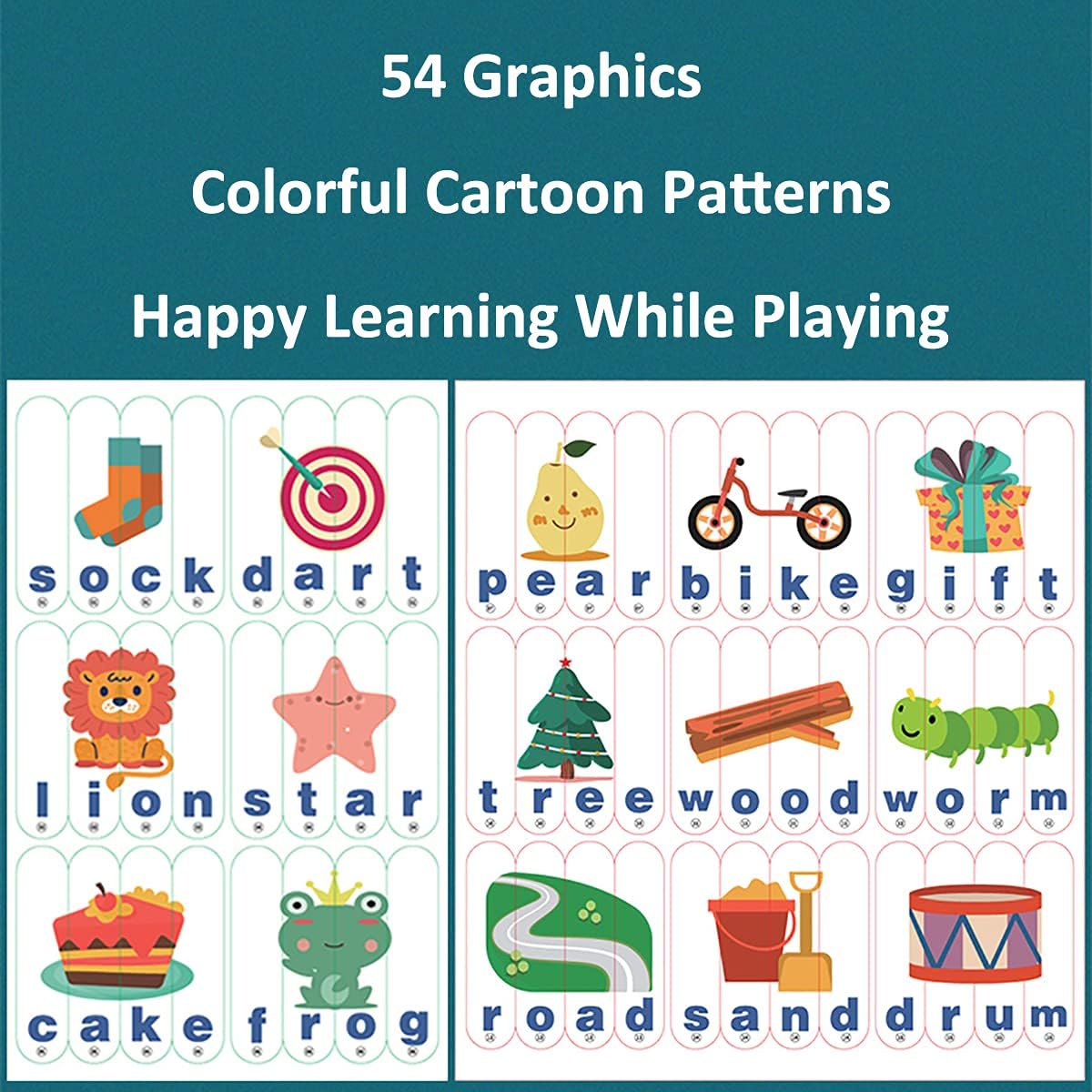 Wooden Spelling Learning Stick Puzzle - 567