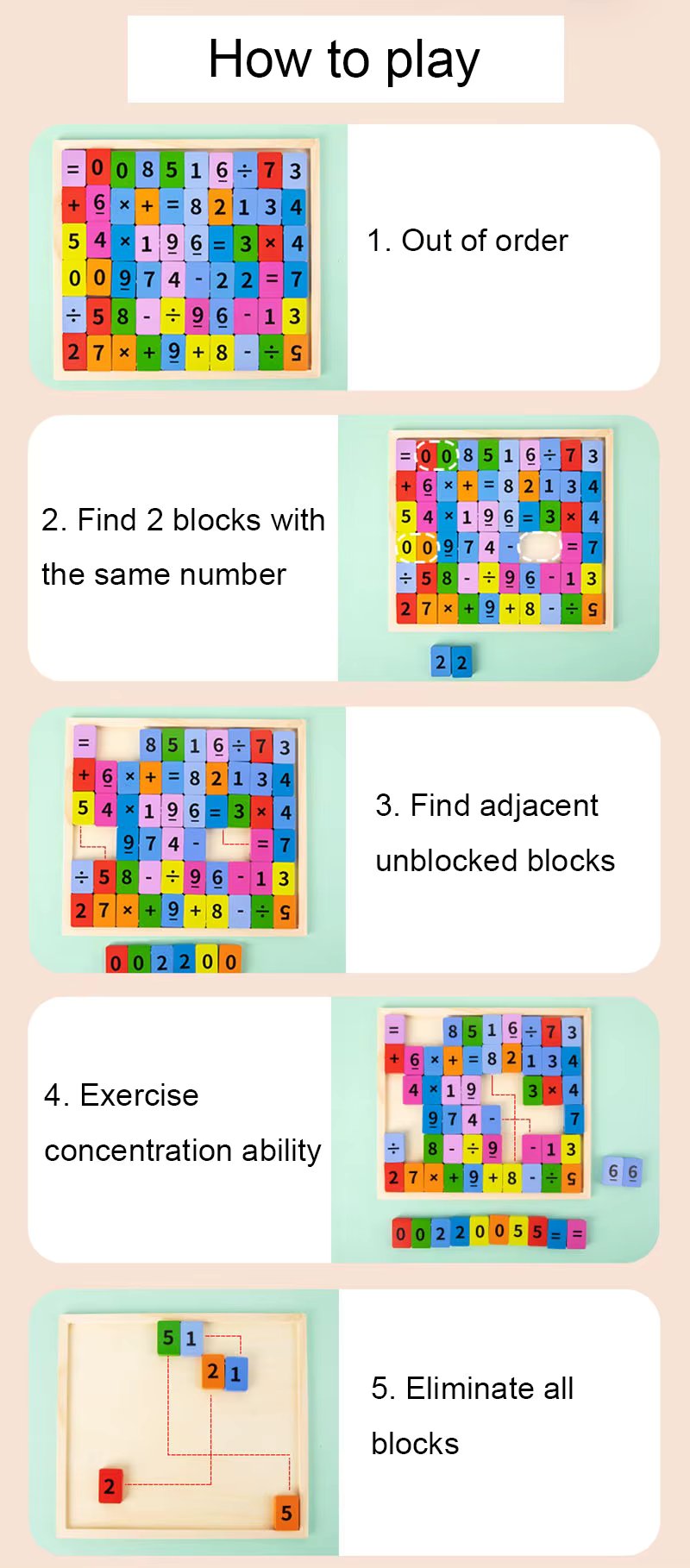 2in1 Multifunctional Math and Spelling Eliminate the Game