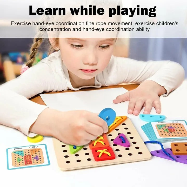 Wooden Rope Shape Lacing Pattern Kit - 966