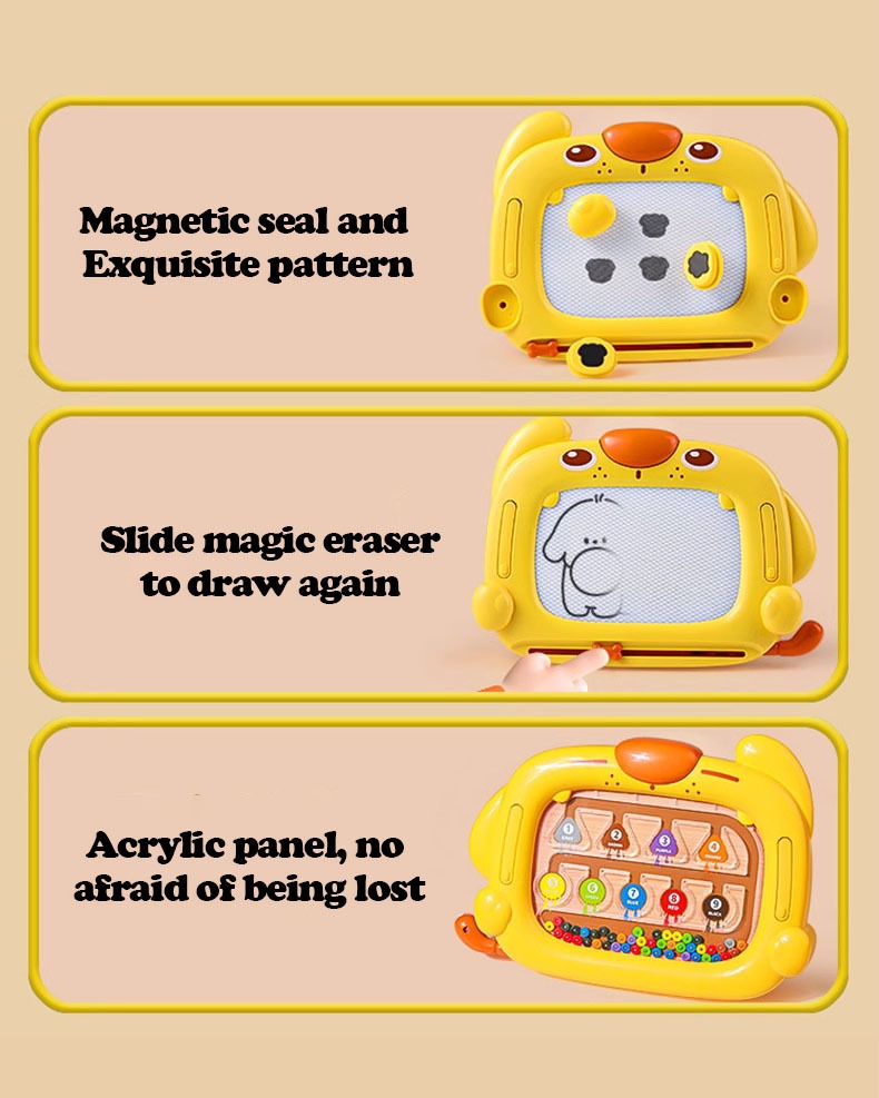 Puppy Drawing Slate and Magnetic Number Color Maze Game - 813