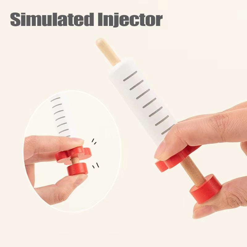 Kit Médico de Madera Montessori para Niños Pequeños – Set de Juguetes Médicos de Simulación