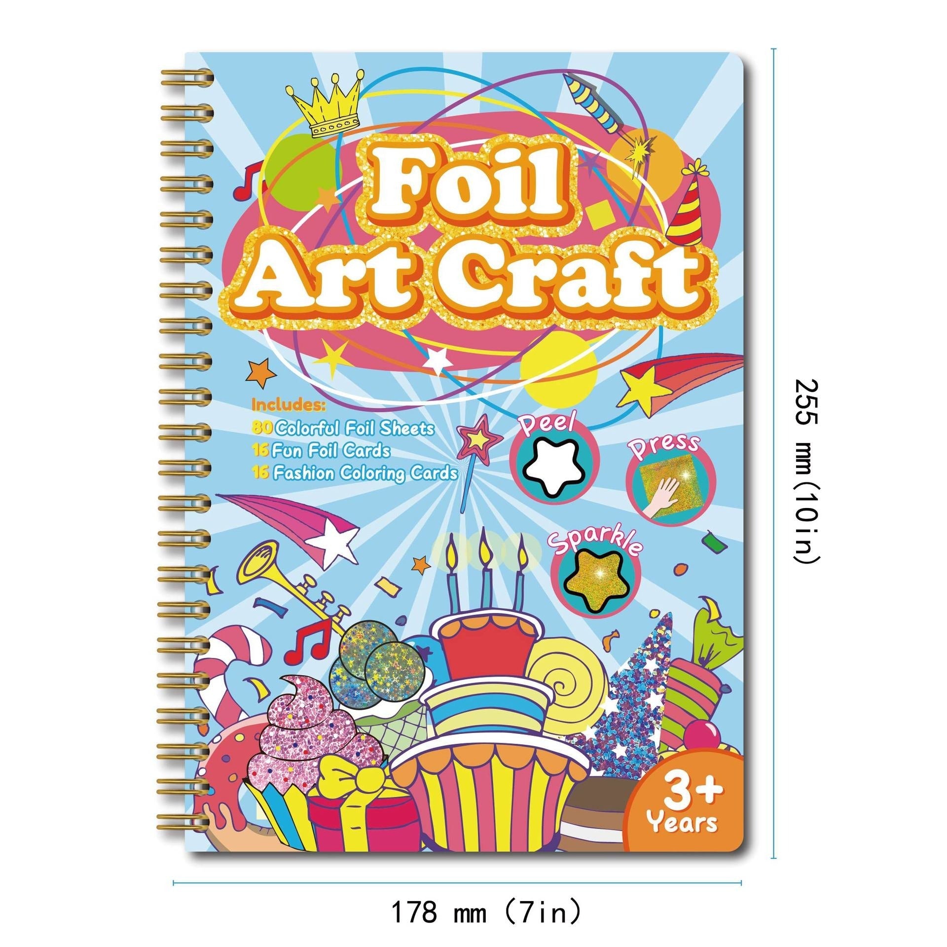 Foil Art Craft Kit | Sparkly Birthday-Themed Creative Set for Kids