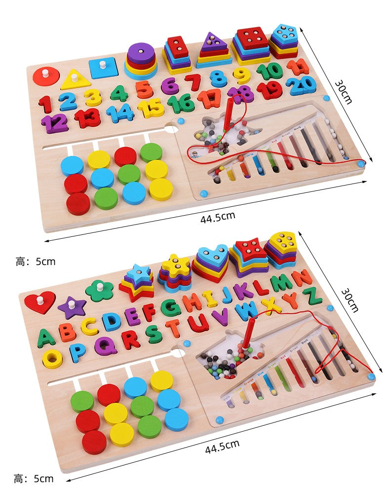 Wooden Multifunctional Sorting Logarithm Magnetic Beads Alphabet - 408