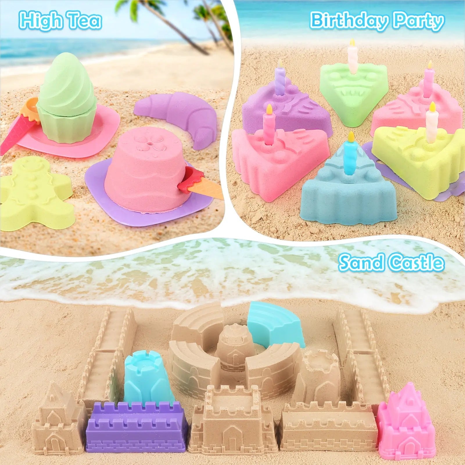 Kit de voyage de jeux de sable pour les enfants de 3 à 10 ans