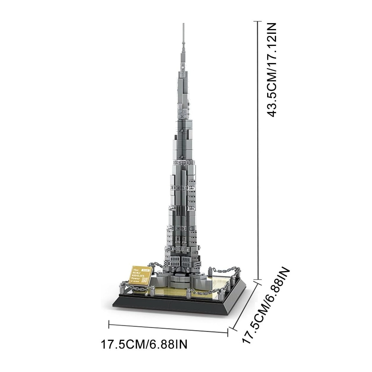 The Burj Khalifa Tower Dubai Construction Building Blocks Model 555 Pieces - 222
