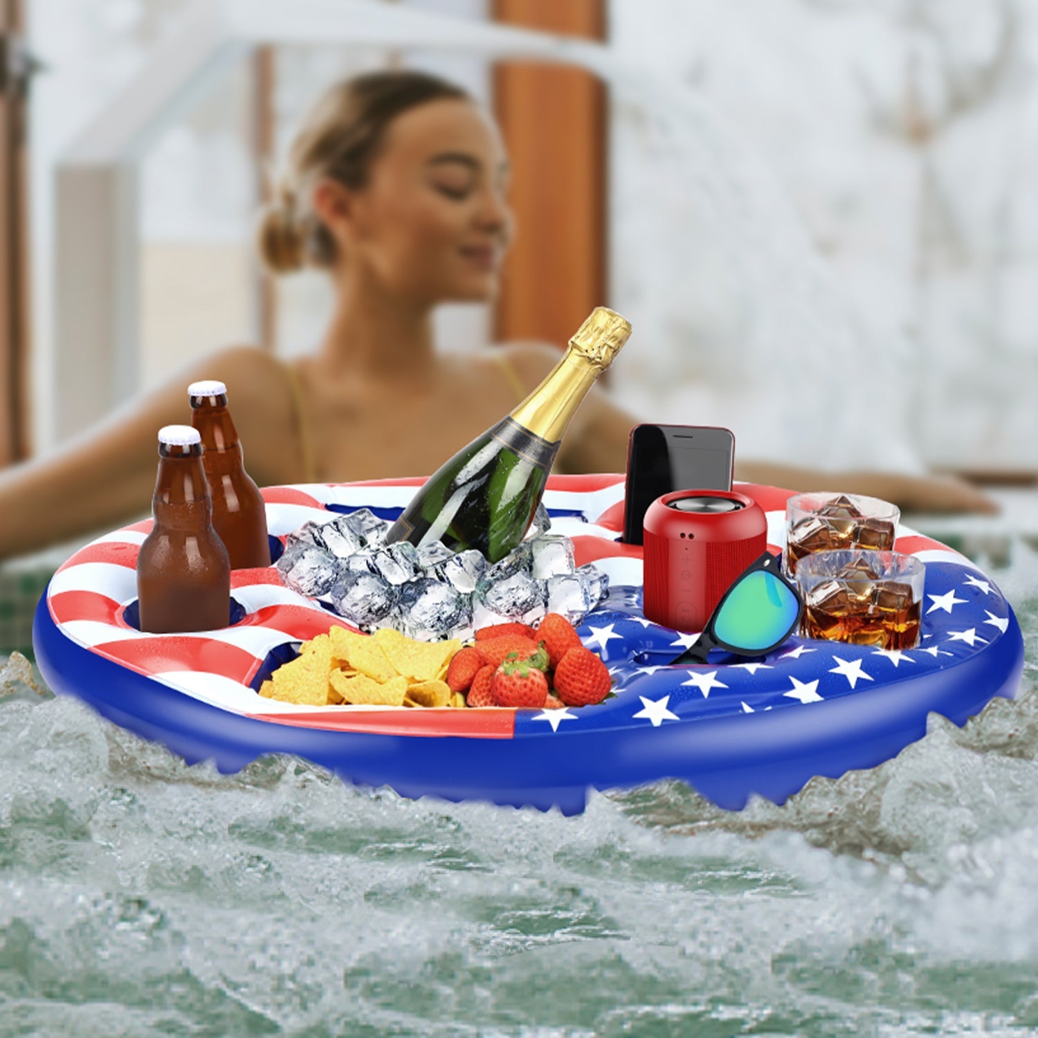 Fidtoy Floating Drink Holder for Pool Parties with 10 Holders