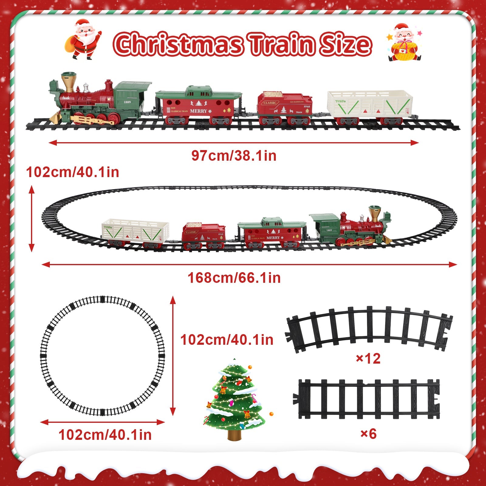 Electric Steam Train Set with Real Smoke, Lights and Sounds Classic Railway Track Toy for Kids Christmas Train Set Gift for Boys & Girls Age 3+
