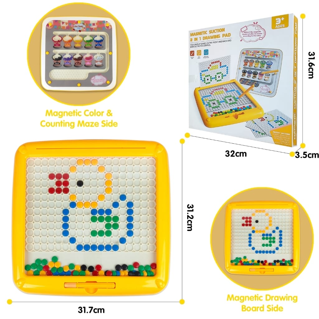 2in1 Magnetic Bead Maze Color Sorting and Drawing Board - 134