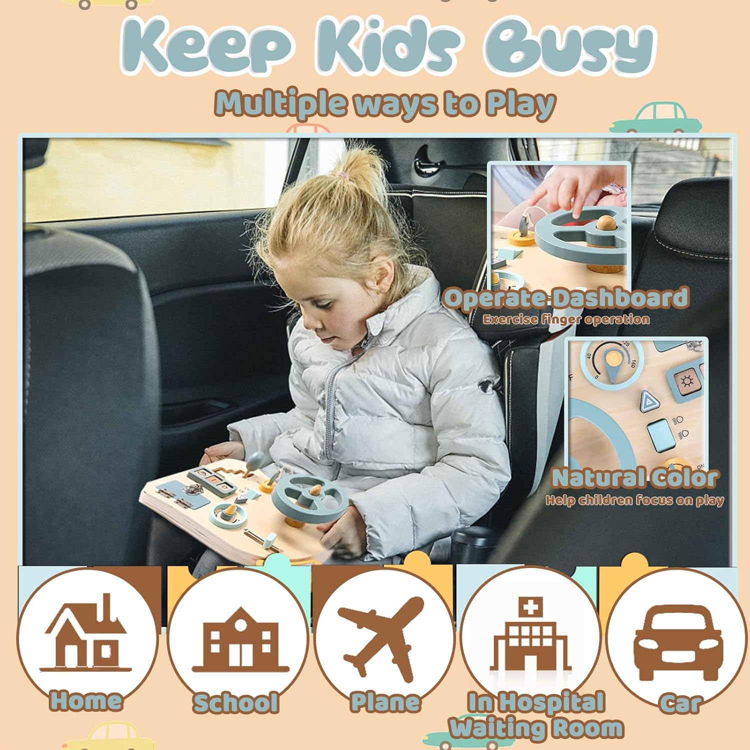 Montessori Busy Board Steering Wheel